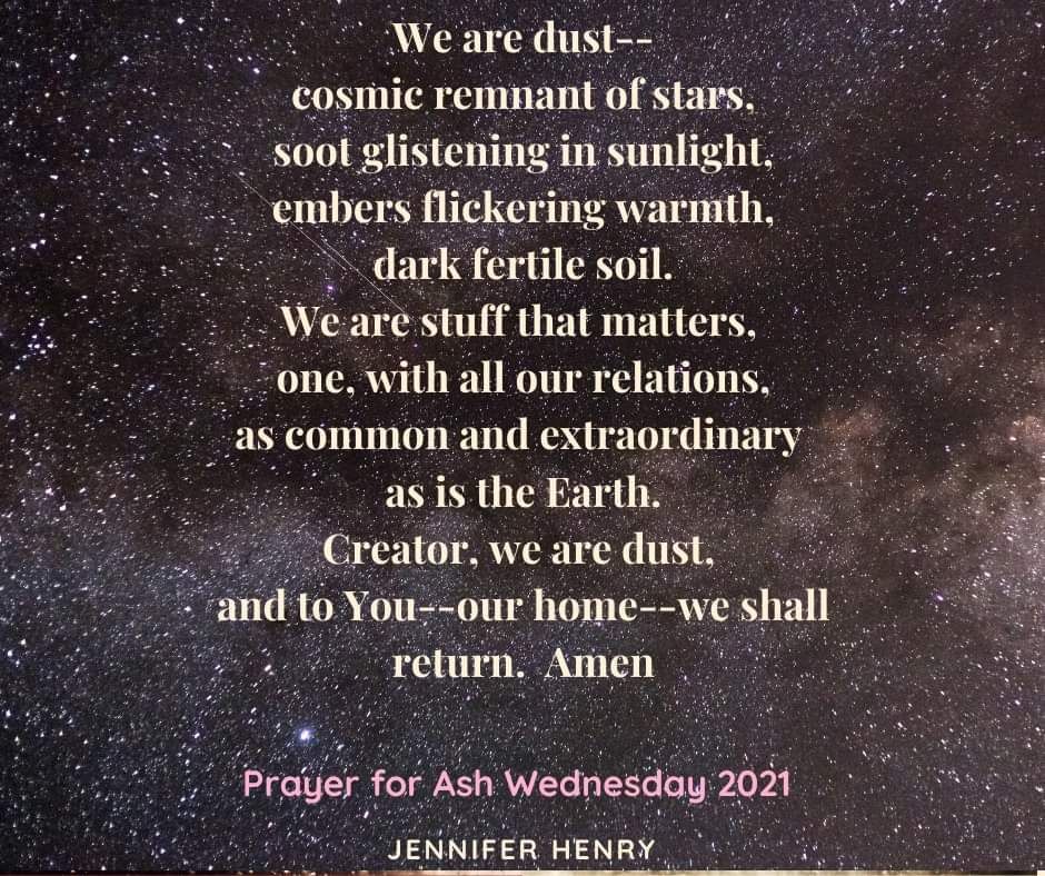 night sky with words of the prayer on top