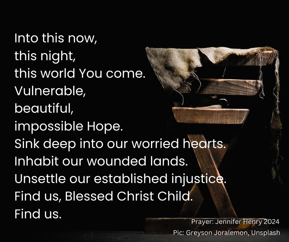 text of the prayer on a manger