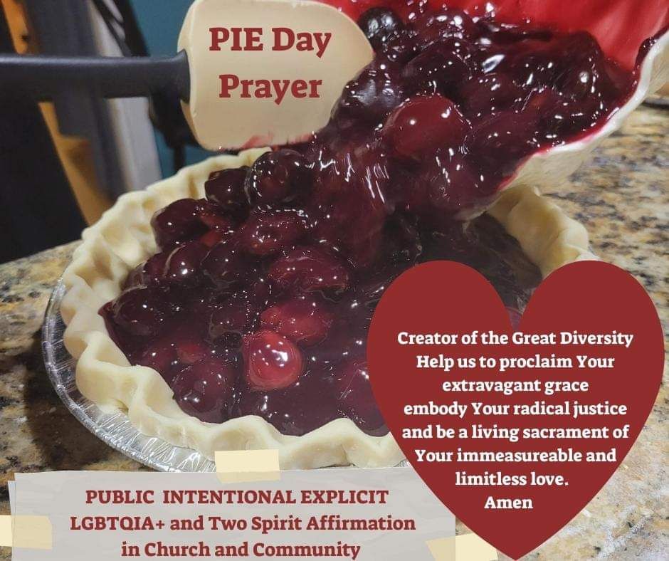 cherry pie with a heart containing the words to the prayer
